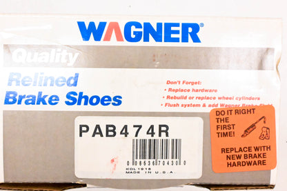 Wagner PAB474R Relined Brake Shoe Kit NOS