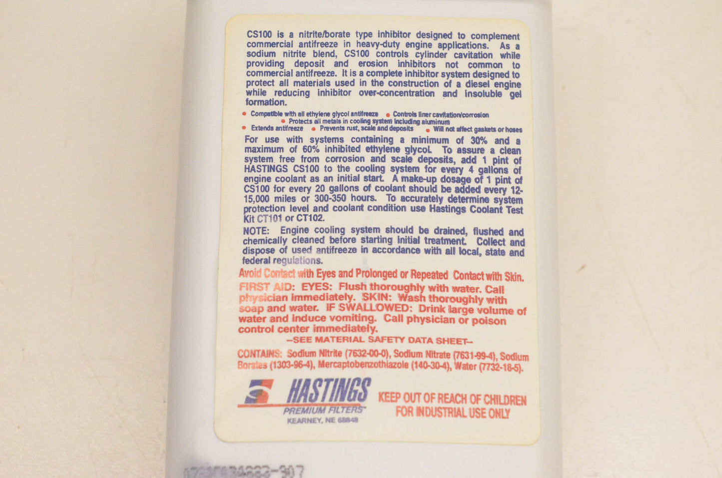 Hastings CS100 Cooling System Treatment NOS