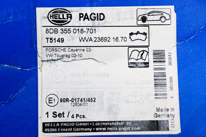 Pagid 8DB355018-701, T5149, WVA 23692 16.70 Brake Pad Kit NOS
