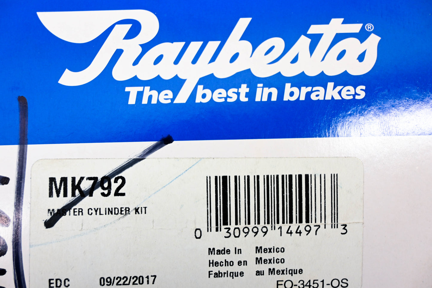 Raybestos MK792 Master Cylinder Repair Kit NOS