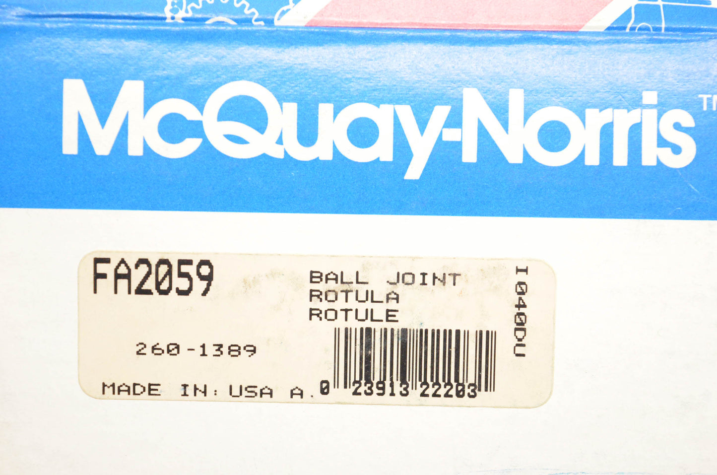 McQuay-Norris FA2059, 2601389 Ball Joint Kit NOS