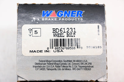Wagner BD61231 Wheel Lug Bolts Qty 5 NOS