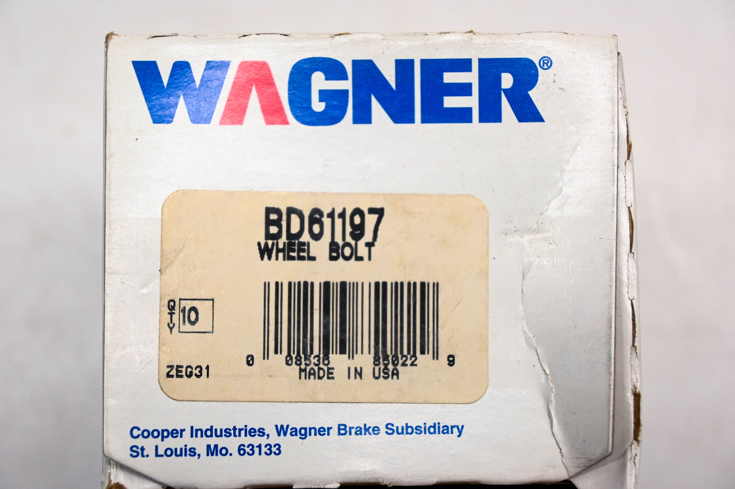 Wagner BD61197 Wheel Lug Bolts M10-1.25 Qty 10 NOS