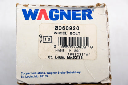 Wagner BD60920 Wheel Lug Bolts 1/2"-20 Qty 10 NOS
