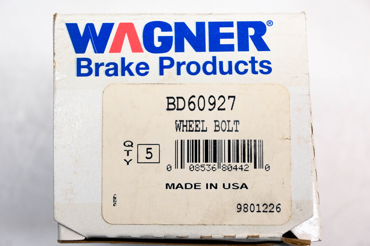 Wagner BD60927 Wheel Lug Bolts 1/2"-20 Qty 5 NOS