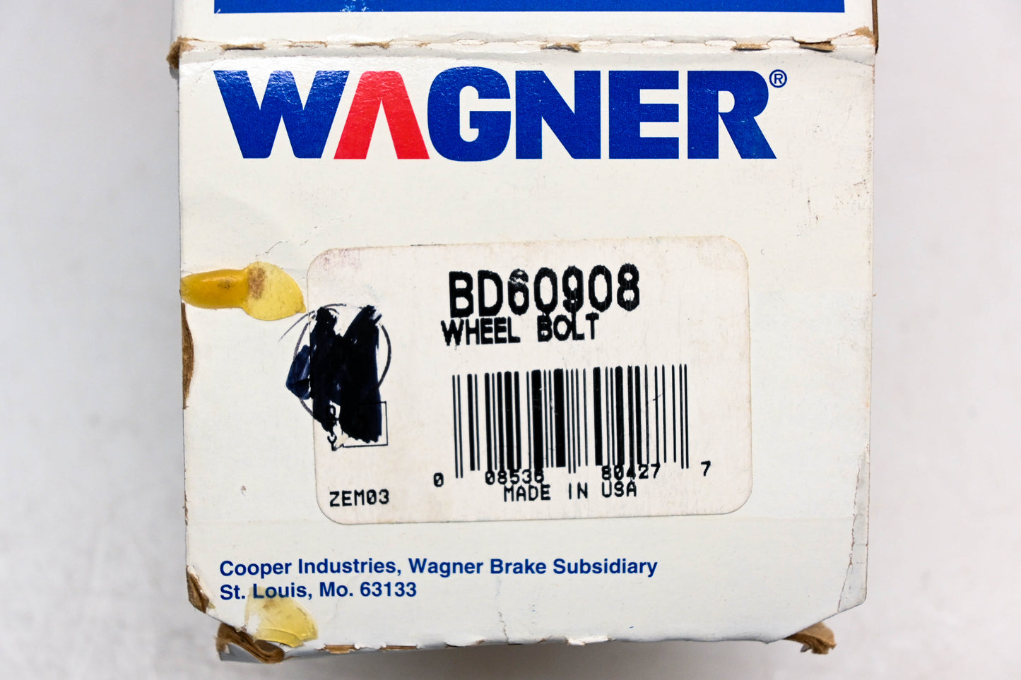 Wagner BD60908 Wheel Lug Bolts 7/16"-20 NOS