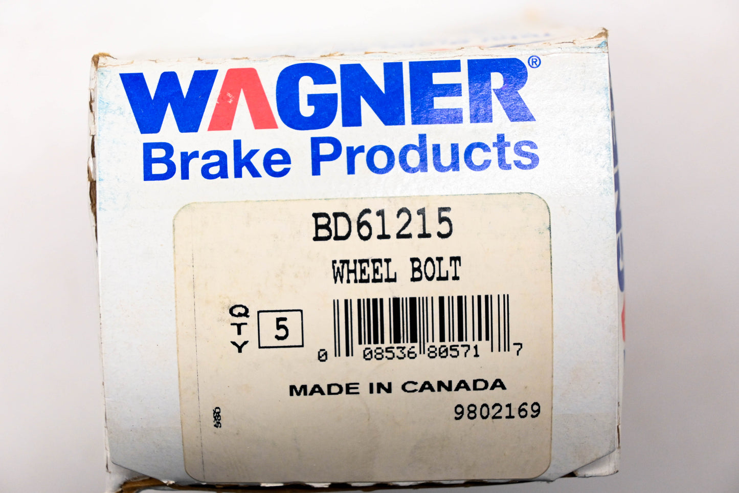 Wagner BD61215 Wheel Lug Bolts 1/2"-20 Qty 5 NOS