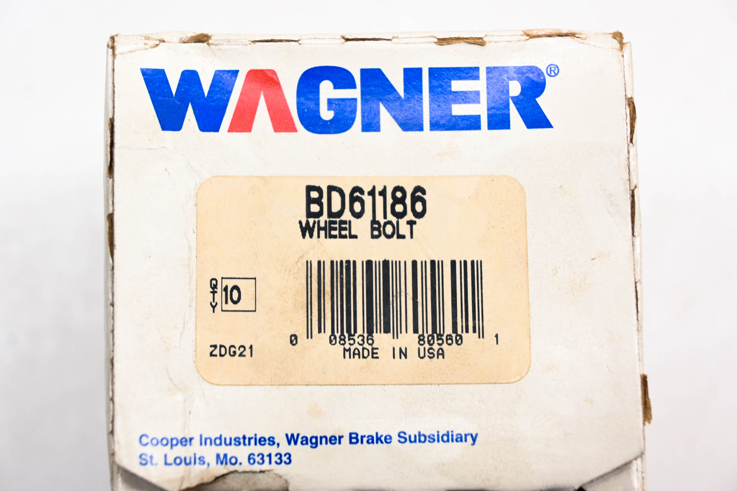 Wagner BD61186 Wheel Lug Bolts 1/2"-20 Qty 10 NOS