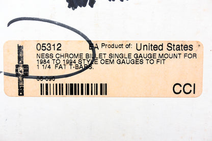 Arlen Ness 05312, 06-090 Chrome Billet Single Gauge Mount Bracket NOS