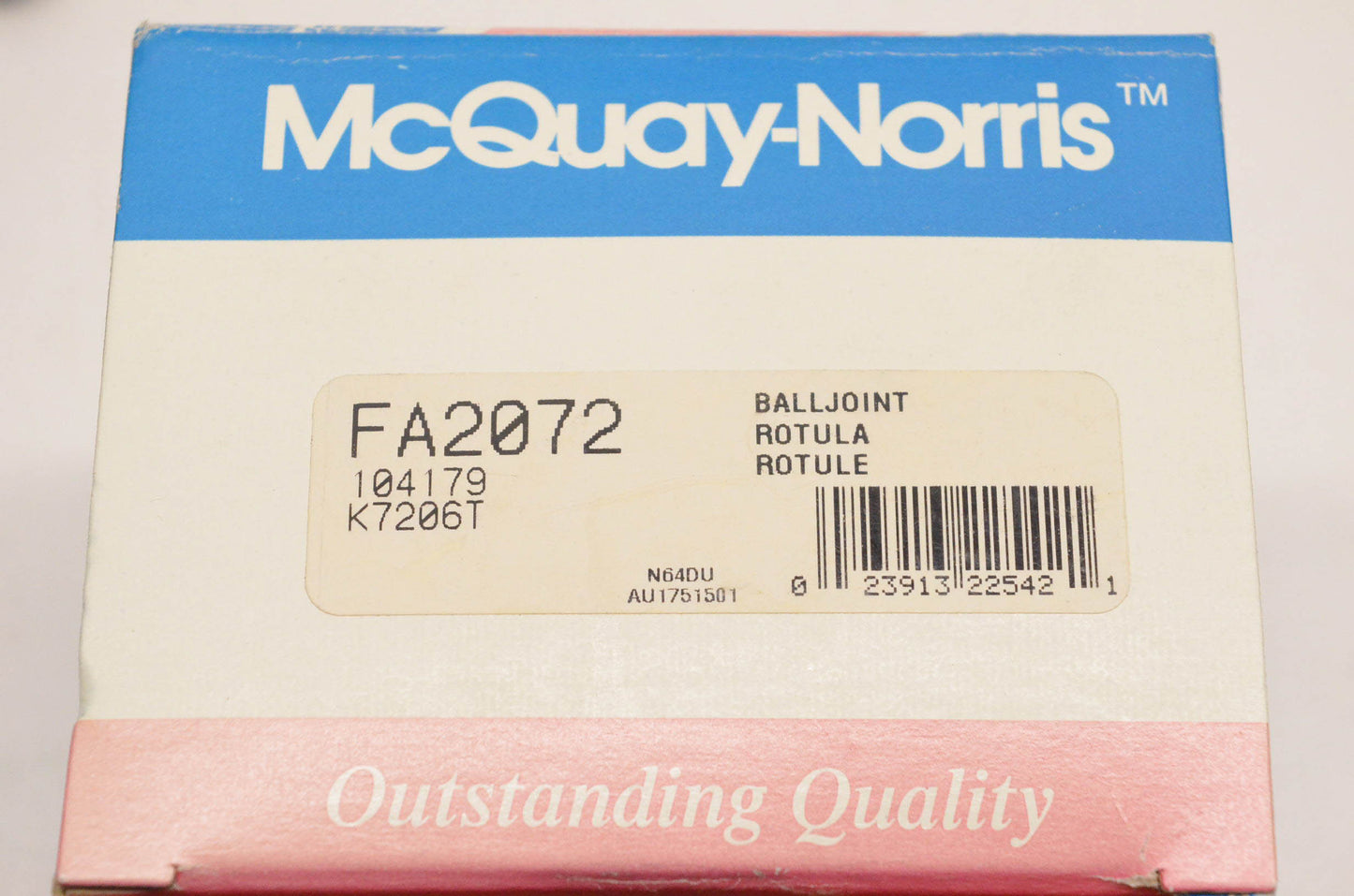 McQuay-Norris FA2072, 104179, K7206T Ball Joint Kit NOS