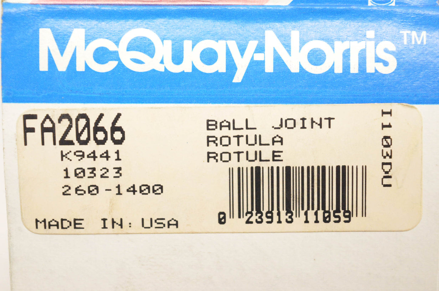 McQuay-Norris FA2066, K9441, 10323 Ball Joint Kit NOS