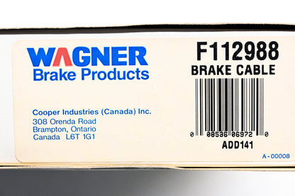 Wagner F112988 Parking Brake Cable Assembly NOS