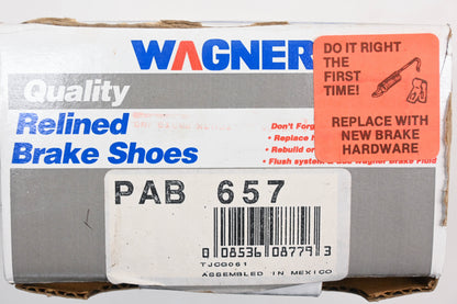 Wagner PAB657 Relined Brake Shoe Kit NOS