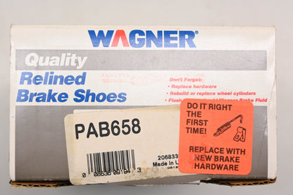 Wagner PAB658 Relined Brake Shoe Kit NOS
