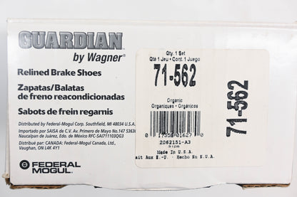 Wagner 71-562 Guardian Relined Brake Shoe Kit NOS