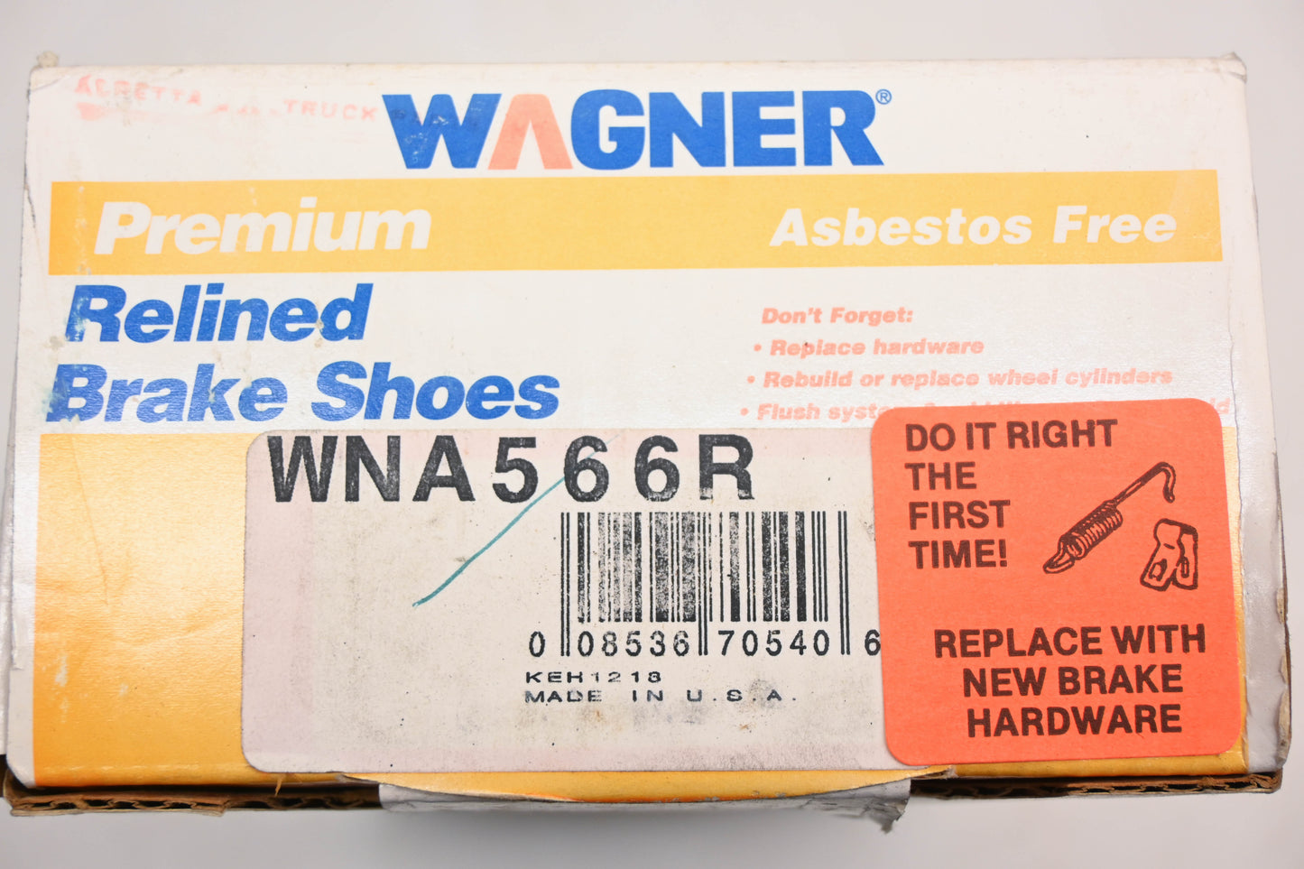 Wagner WNA566R Relined Brake Shoe Kit NOS