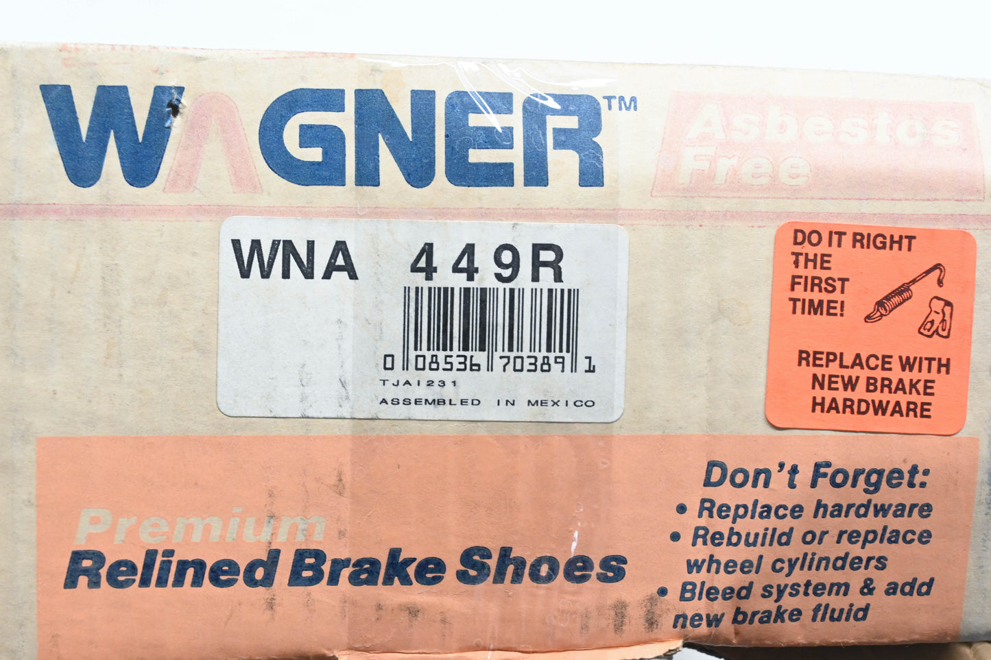 Wagner WNA449R Relined Brake Shoe Kit NOS