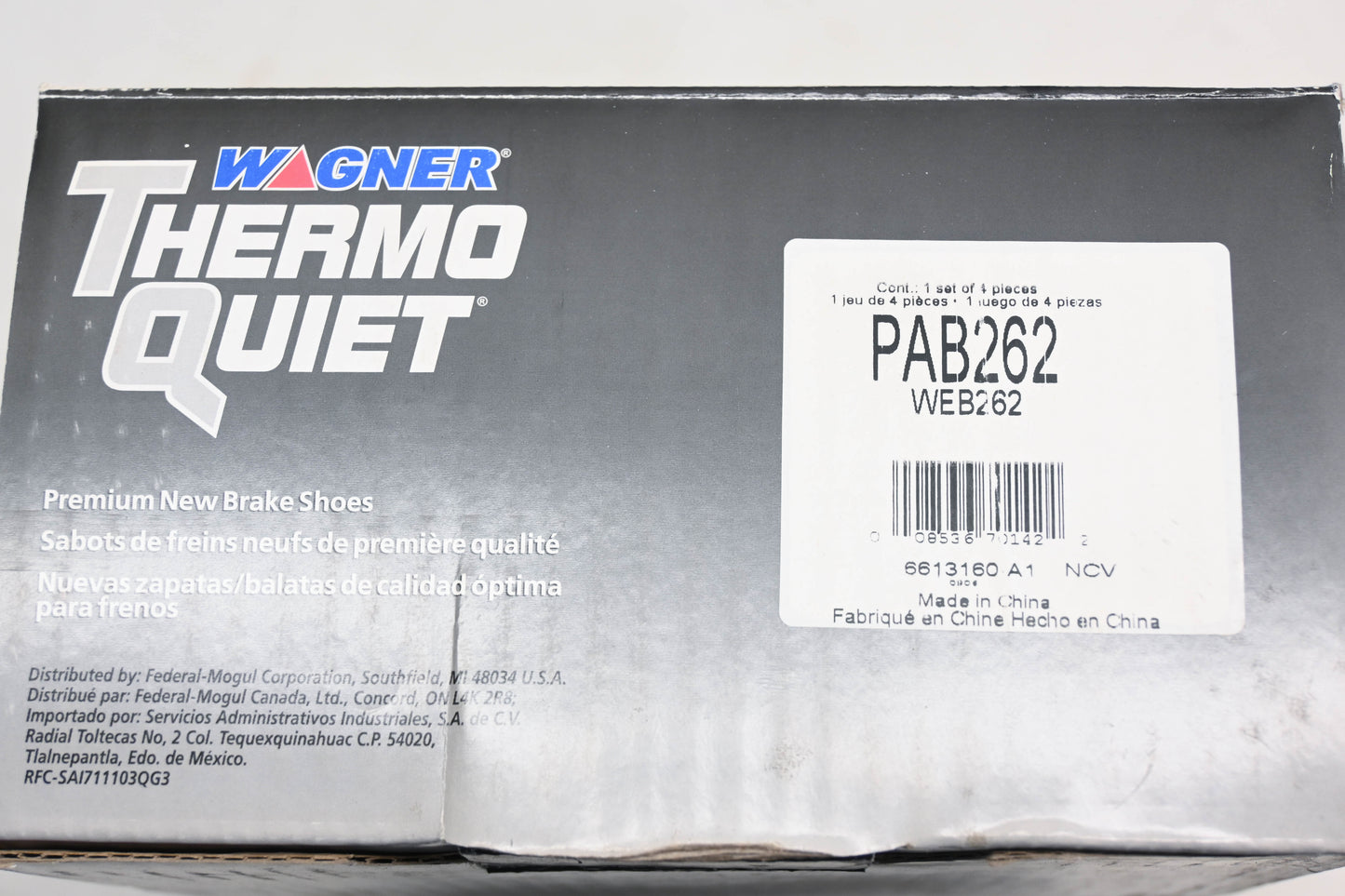 Wagner PAB262, WEB262 Thermo Quiet Brake Shoe Kit NOS