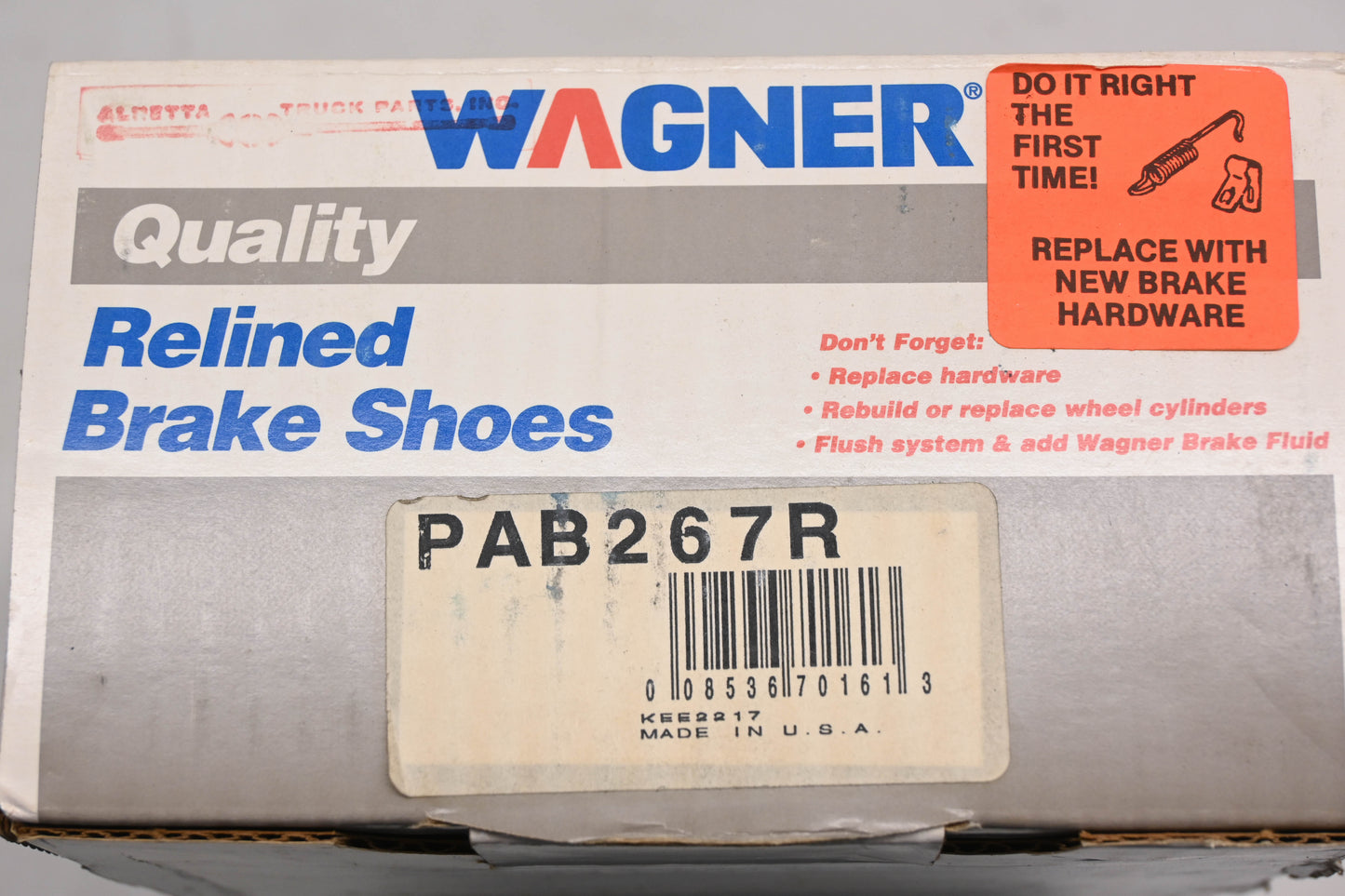 Wagner PAB267R Relined Brake Shoe Kit NOS