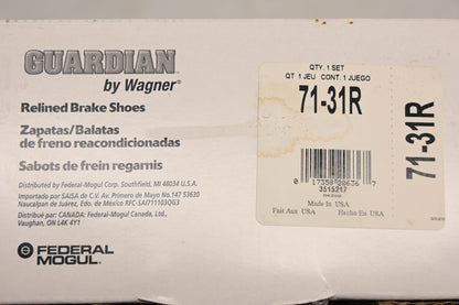 Wagner 71-31R Guardian Relined Brake Shoe Kit NOS