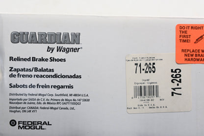 Wagner 71-265 Guardian Relined Brake Shoe Kit NOS