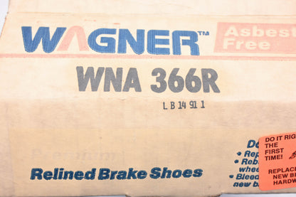 Wagner WNA366R Relined Brake Shoe Kit NOS