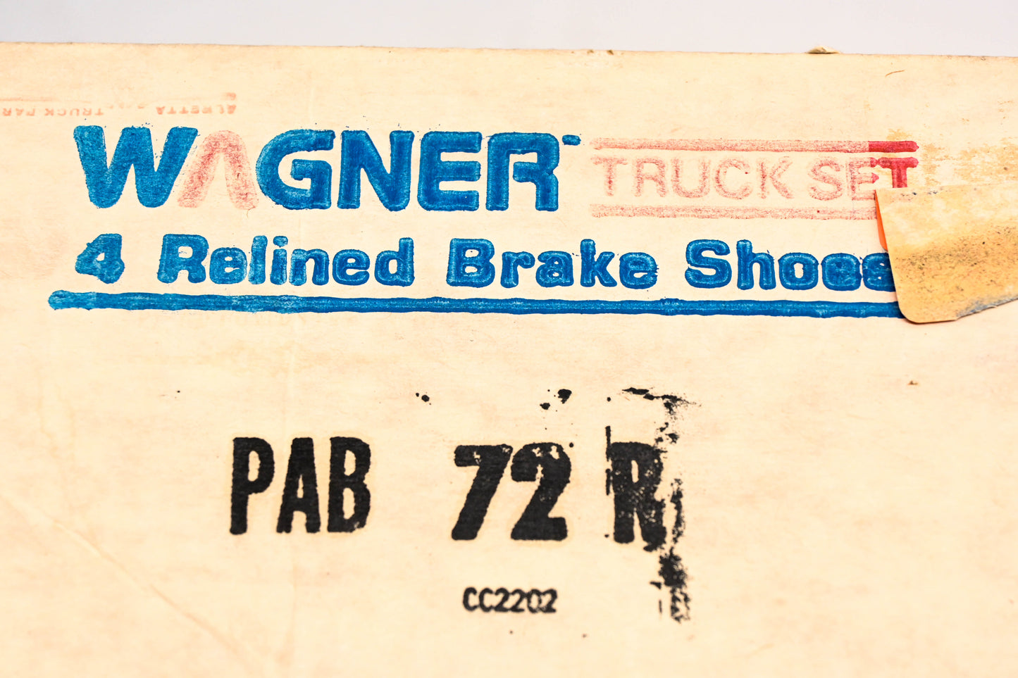 Wagner PAB72R Relined Brake Shoe Kit NOS