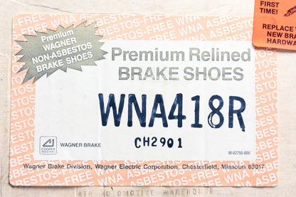 Wagner WNA418R Relined Brake Shoe Kit NOS