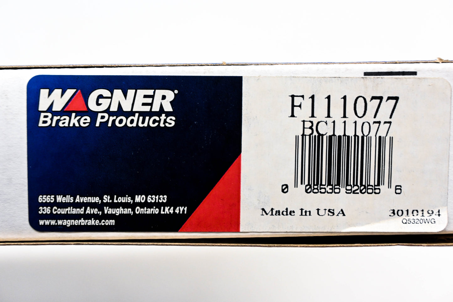 Wagner F111077, BC111077 Parking Brake Cable Kit NOS