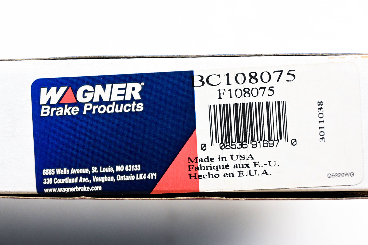 Wagner BC108075, F108075 Parking Brake Cable Assembly NOS