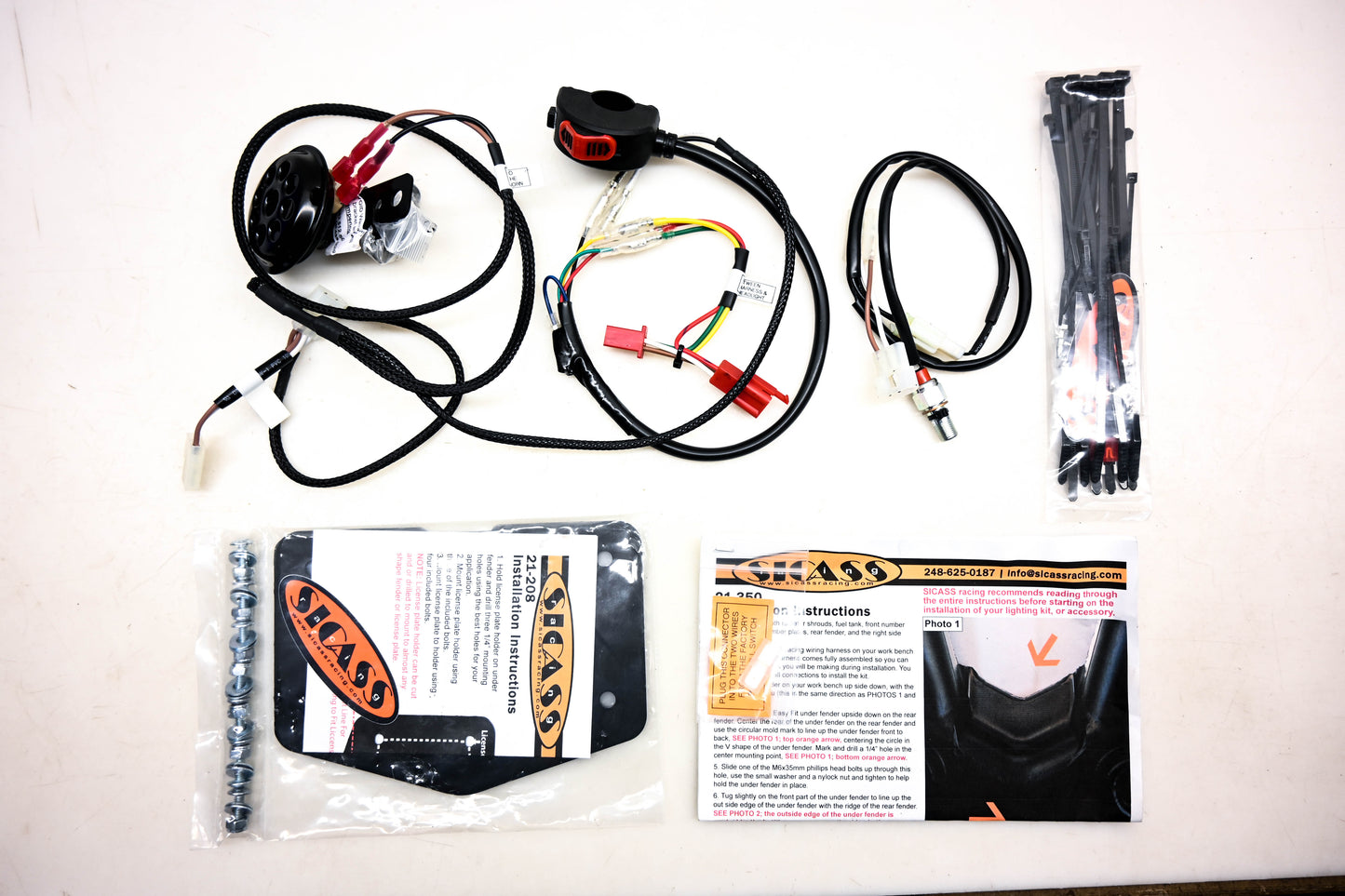 Sicass 21-350, 21-208 Horn Lighting Brake Conversion Harness Kit NOS