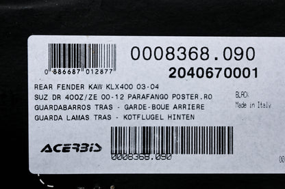 Acerbis 0008368.090, 2040670001 Black Rear Fender NOS