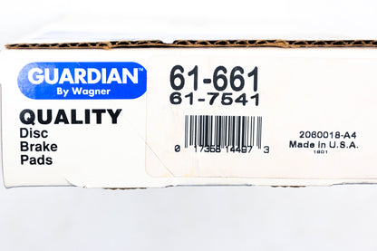 Wagner 61-661, 61-7541 Guardian Disc Brake Pad Kit NOS