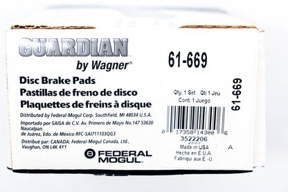 Wagner 61-669 Guardian Disc Brake Pad Kit NOS
