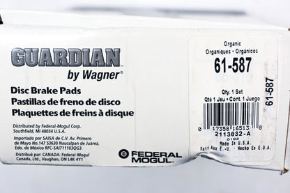 Wagner 61-587 Guardian Disc Brake Pad Kit NOS