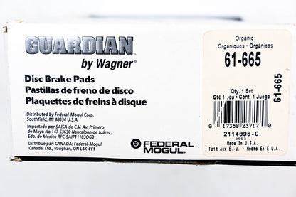 Wagner 61-665 Guardian Disc Brake Pad Kit NOS
