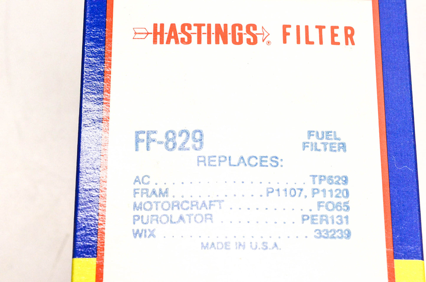 Hastings FF829 Oil Filter Kit NOS