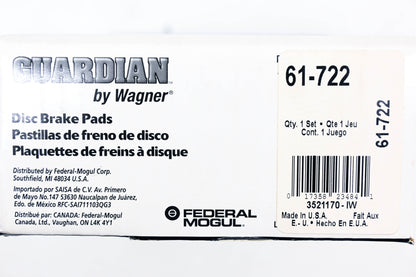 Wagner 61-722 Guardian Disc Brake Pad Kit NOS