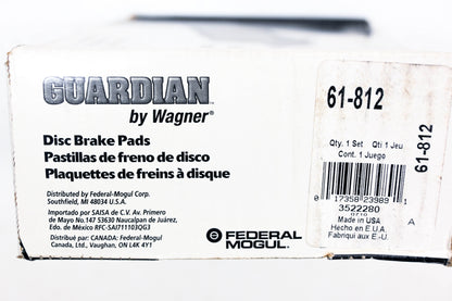Wagner 61-812 Guardian Disc Brake Pad Kit NOS