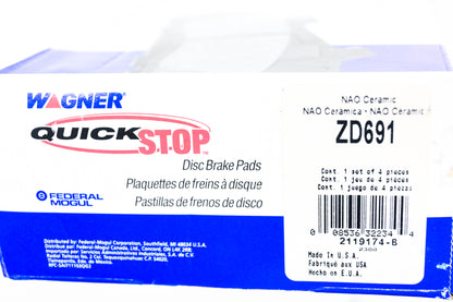 Wagner ZD691 Quick Stop Disc Brake Pad Kit NOS