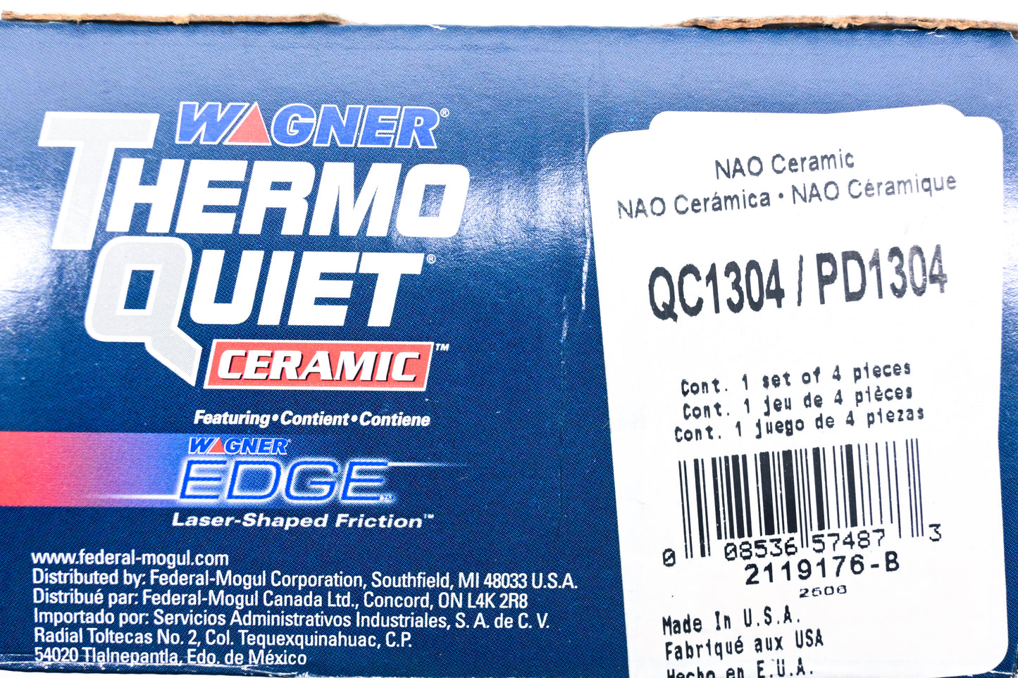 Wagner QC1304, PD1304 Thermo Quiet Disc Brake Pad Kit NOS