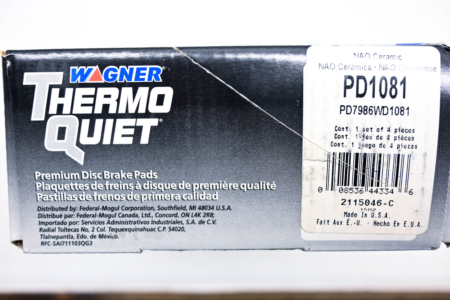 Wagner PD1081, PD7986, WD1081 Thermo Quiet Disc Brake Pad Kit NOS