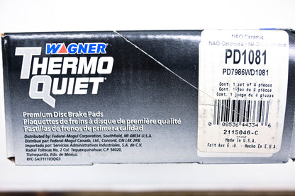 Wagner PD1081, PD7986, WD1081 Thermo Quiet Disc Brake Pad Kit NOS