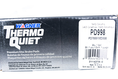 Wagner PD998, PD7899, WD998 Thermo Quiet Disc Brake Pad Kit NOS
