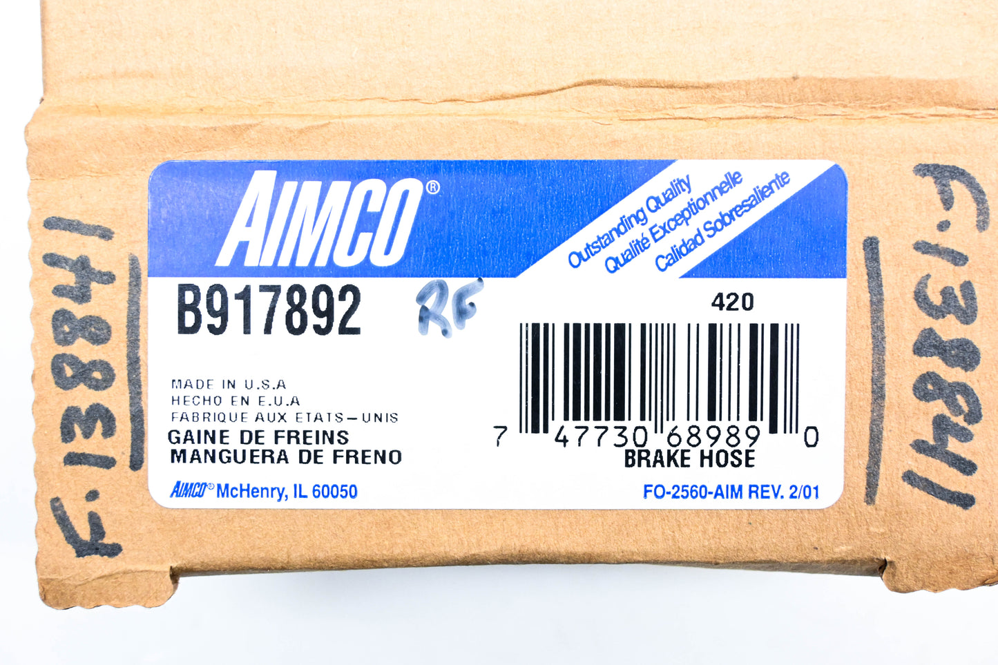 Aimco B917892, F138841 Brake Hose NOS