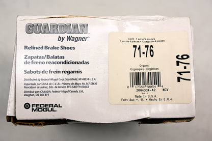 Wagner 71-76 Relined Brake Shoe Kit NOS