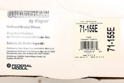 Wagner 71-155E Guardian Brake Shoe Kit NOS