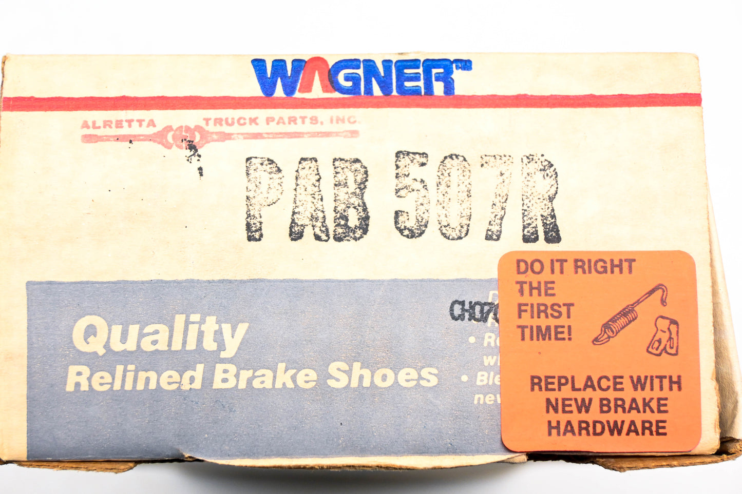 Wagner PAB507R Relined Brake Shoe Kit NOS