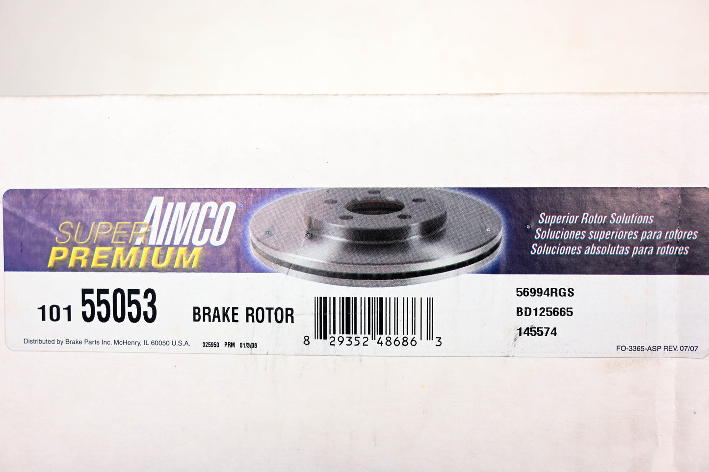 Aimco 10155053, 56994RGS, BD125665 Brake Rotor NOS