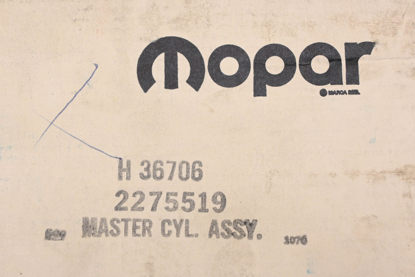 Mopar H-36706, H36706, 2275519 Brake Master Cylinder NOS